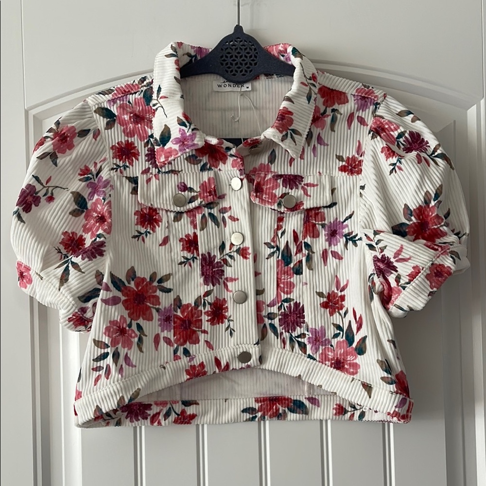 Emily Wonder Floral Corduroy Cropped Jacket M‎ NWT